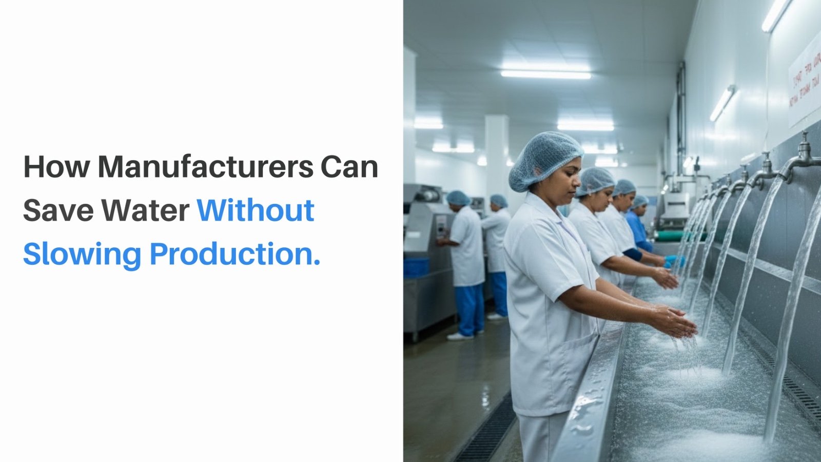Factory staff following water-efficient operational practices